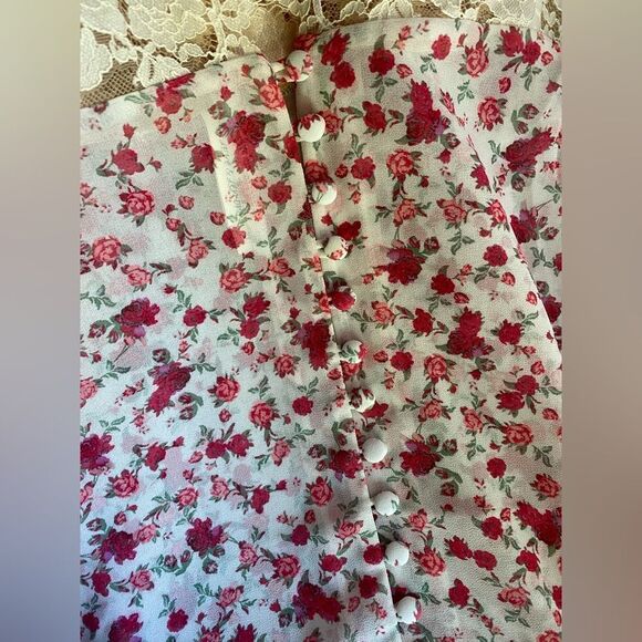 FOR LOVE & LEMONS Melrose White Floral Robe -Victoria's Secret Sz XS NEW - Picture 10 of 15